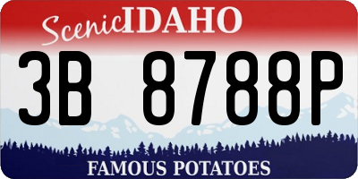ID license plate 3B8788P