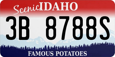 ID license plate 3B8788S