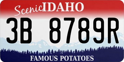 ID license plate 3B8789R