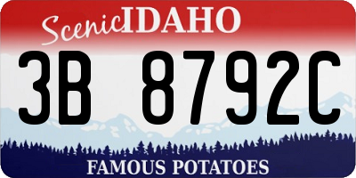 ID license plate 3B8792C