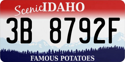 ID license plate 3B8792F