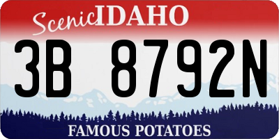 ID license plate 3B8792N