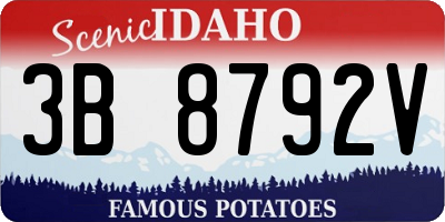 ID license plate 3B8792V