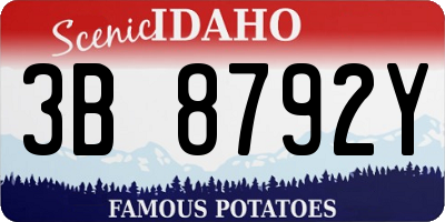 ID license plate 3B8792Y