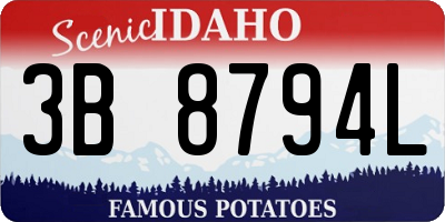 ID license plate 3B8794L
