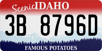 ID license plate 3B8796D