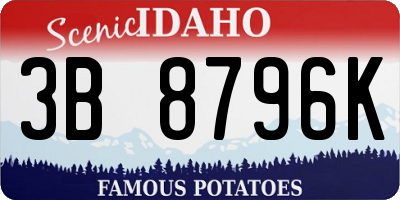 ID license plate 3B8796K