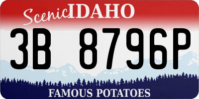 ID license plate 3B8796P
