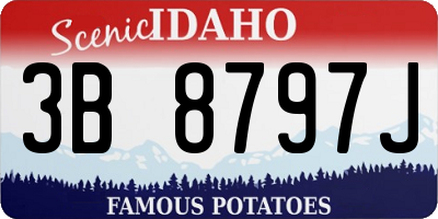 ID license plate 3B8797J