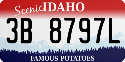 ID license plate 3B8797L
