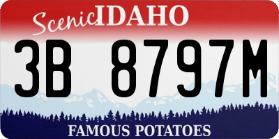 ID license plate 3B8797M