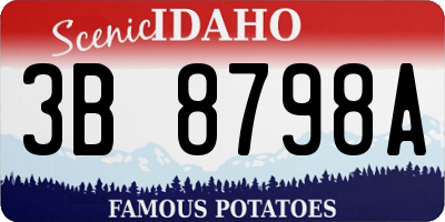 ID license plate 3B8798A