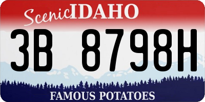 ID license plate 3B8798H