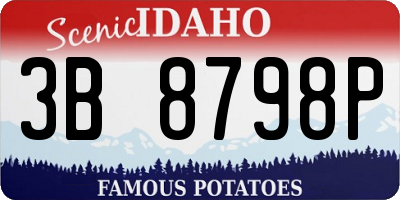ID license plate 3B8798P