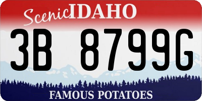ID license plate 3B8799G
