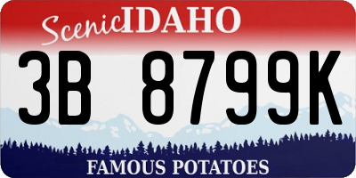 ID license plate 3B8799K