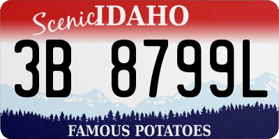ID license plate 3B8799L