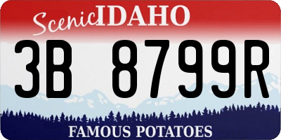 ID license plate 3B8799R