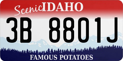ID license plate 3B8801J
