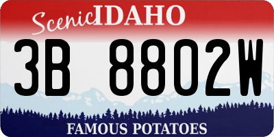 ID license plate 3B8802W