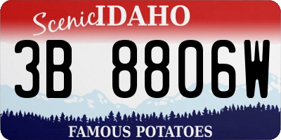 ID license plate 3B8806W
