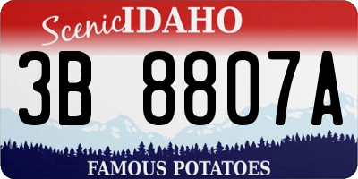 ID license plate 3B8807A