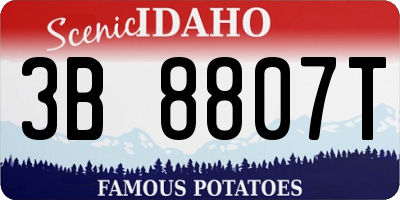 ID license plate 3B8807T