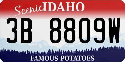 ID license plate 3B8809W