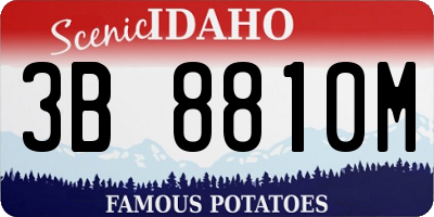 ID license plate 3B8810M
