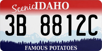 ID license plate 3B8812C