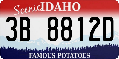 ID license plate 3B8812D