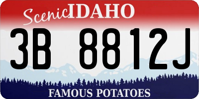 ID license plate 3B8812J