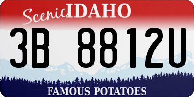 ID license plate 3B8812U
