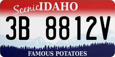 ID license plate 3B8812V