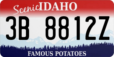 ID license plate 3B8812Z