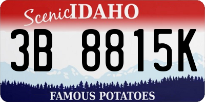 ID license plate 3B8815K