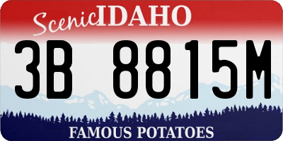 ID license plate 3B8815M