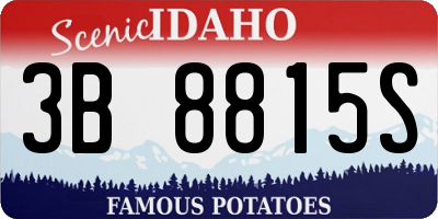ID license plate 3B8815S
