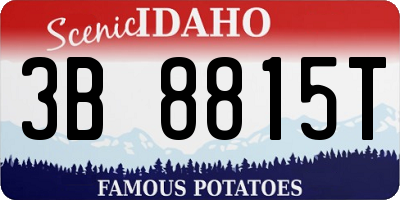 ID license plate 3B8815T