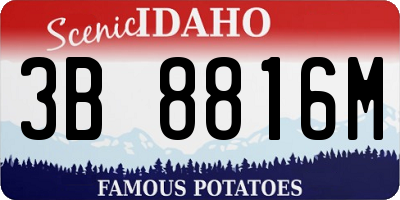 ID license plate 3B8816M