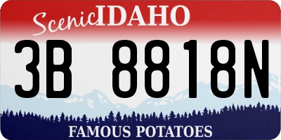 ID license plate 3B8818N