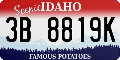 ID license plate 3B8819K