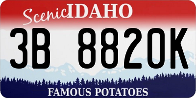 ID license plate 3B8820K