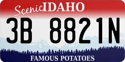 ID license plate 3B8821N