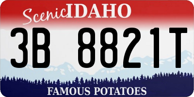 ID license plate 3B8821T
