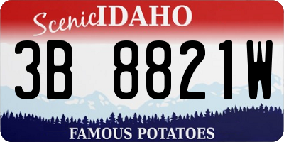 ID license plate 3B8821W