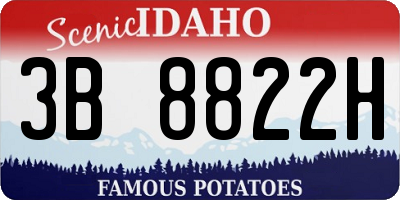 ID license plate 3B8822H