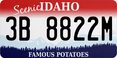 ID license plate 3B8822M