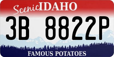ID license plate 3B8822P