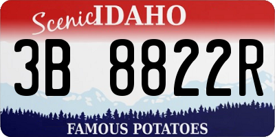 ID license plate 3B8822R